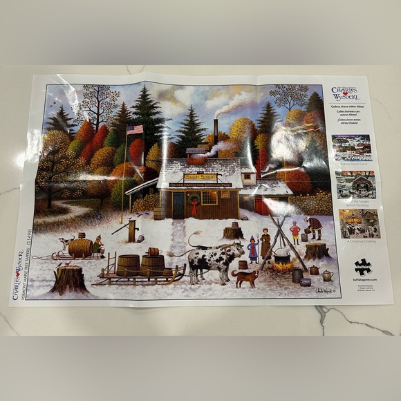 Buffalo Charles Wysocki Vermont Maple Tree Tappers Puzzle - 1000 Pieces - Picture 3 of 7